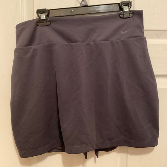 Nike Pants - Nike Dri-Fit Skort L Dark Blue-Gray Elastic Waist Slit Pocket